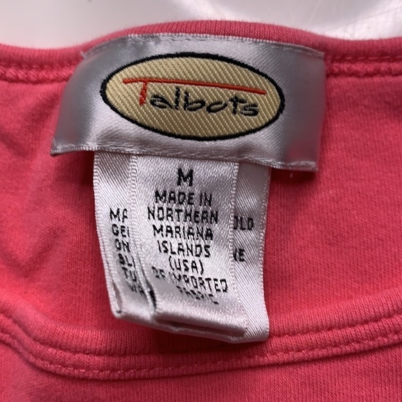 Talbots Short Sleeve Pink Crewneck Casual T-shirt medium - Picture 4 of 6